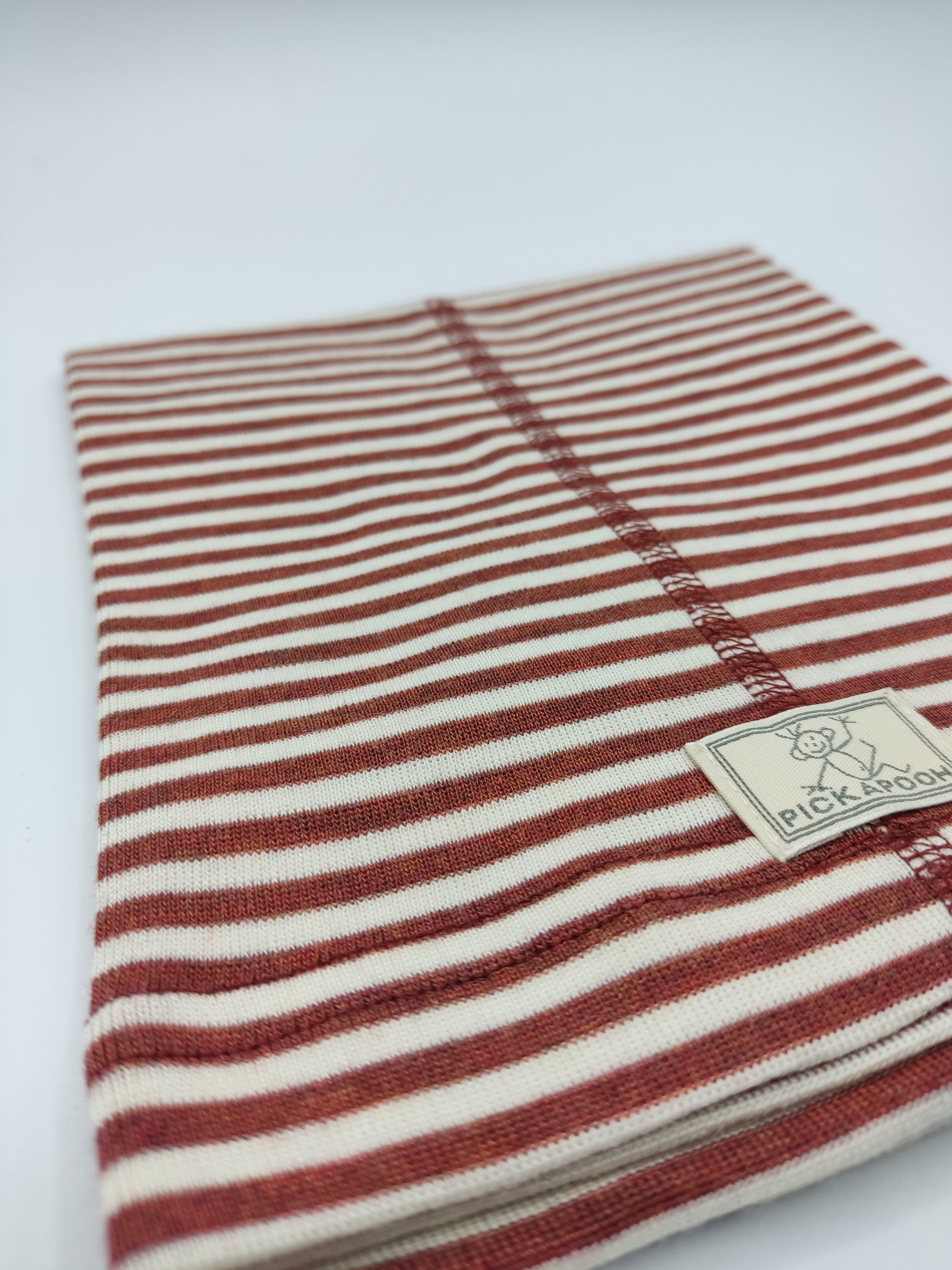 Scaldacollo in lana e seta per bambino e adulto // riga Rosso Mattone